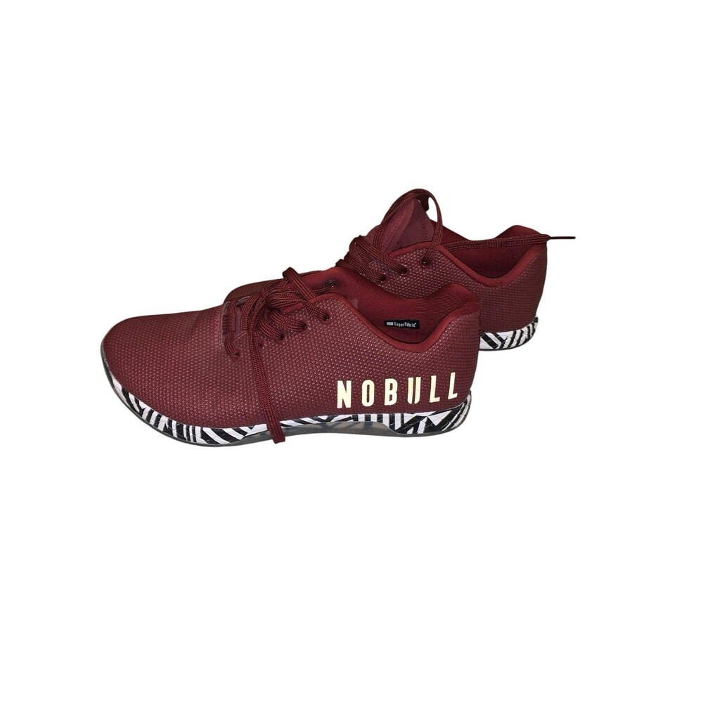NoBull CABERNET ZEBRA Trainer Low Top  Men 9.5 Red Black White Shoes